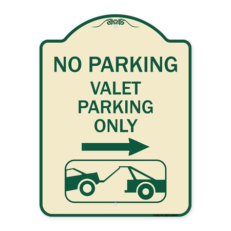 Signmission No Parking Valet Parking Only Heavy-Gauge Aluminum Architectural Sign, 24" x 18", TG-1824-23644 A-DES-TG-1824-23644